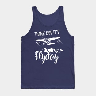 Funny Retro Thank God It's Flyday Aviation Shirt Plane Gift Tank Top